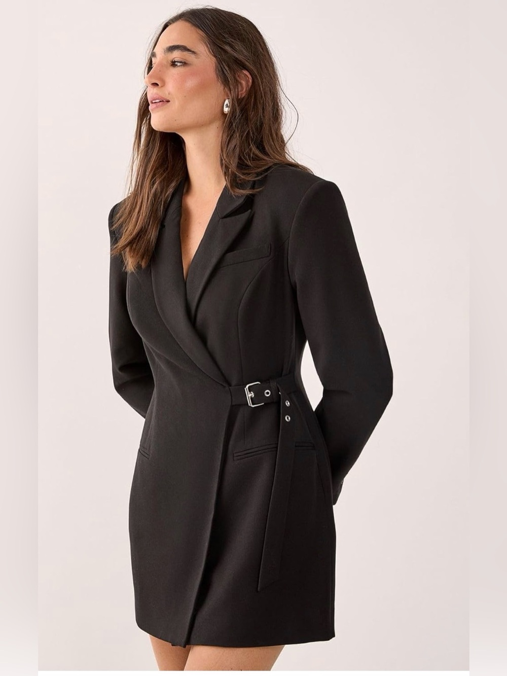 Nasty Gal Black Belted Wrap Blazer
